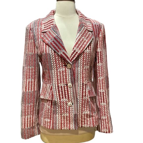 Cabi | Red Patchwork Blazer Jacket Style 6028 Small - Picture 4 of 13